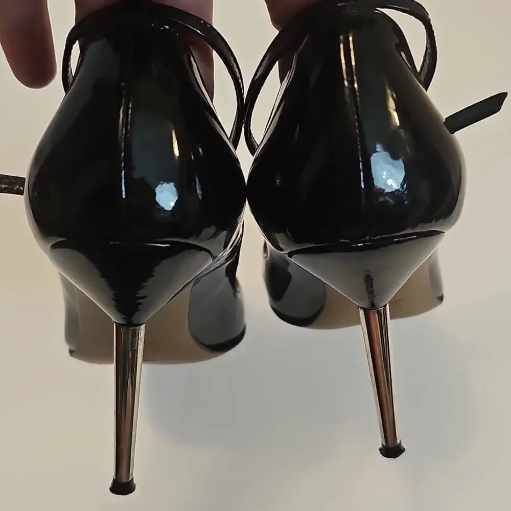 Lanvin River 2006 Womens 36 Italian Patent Leather Strappy Classy Sexy Stilleto